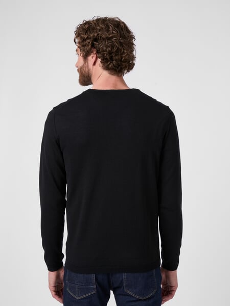 Chaleco de punto para hombre con botones Negro azul, Tragebild
