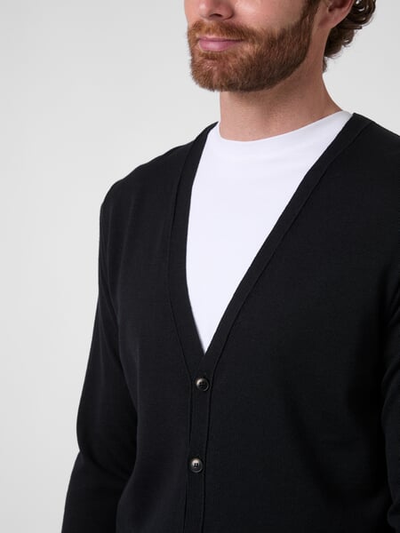 Cardigan pour homme à boutons Noir-bleu, vue détaillée