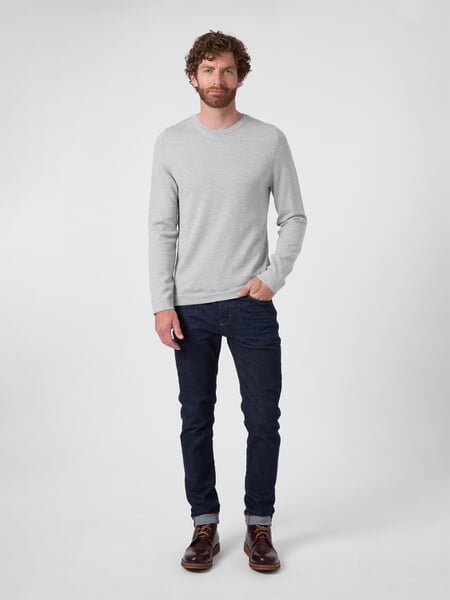 Pulls à col rond pour hommes Gris clair, présenté sur un modèle