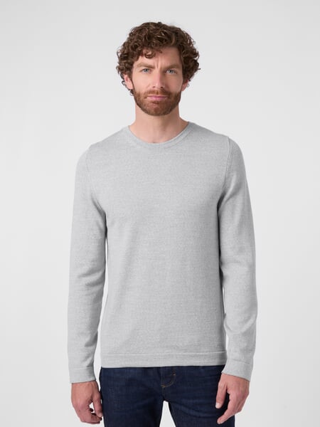 Pulls à col rond pour hommes Gris clair, présenté sur un modèle