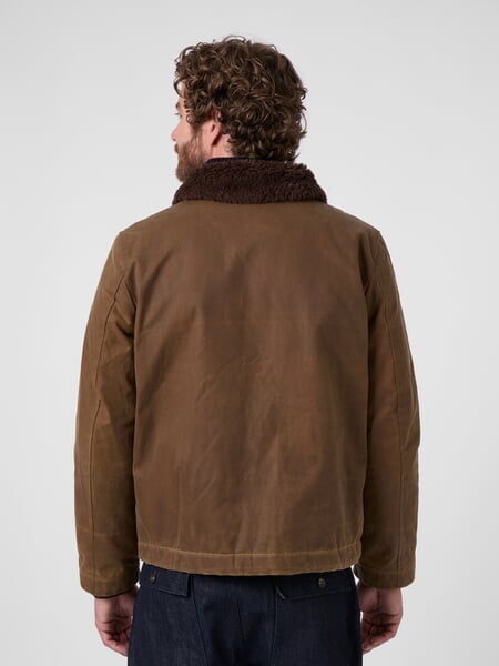 Herrenjacke gewachst Cognac, Tragebild