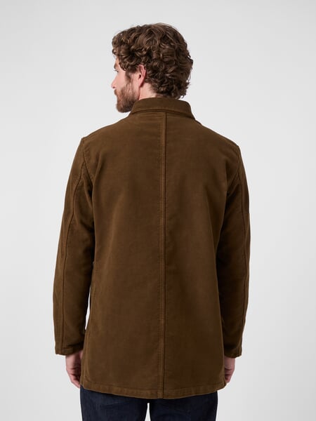 Manteau pour homme en moleskine Marron clair, présenté sur un modèle