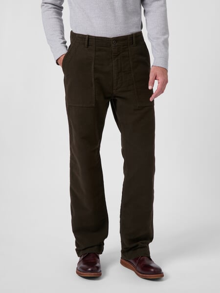 Herrenhose Moleskin Braun-Oliv, Tragebild