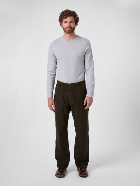 Herrenhose Moleskin Braun-Oliv, Tragebild