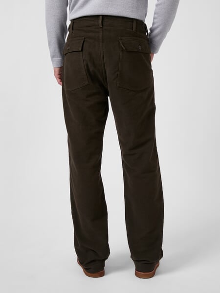 Herrenhose Moleskin Braun-Oliv, Tragebild