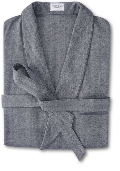 Herrenhausmantel Flanell Anthrazit