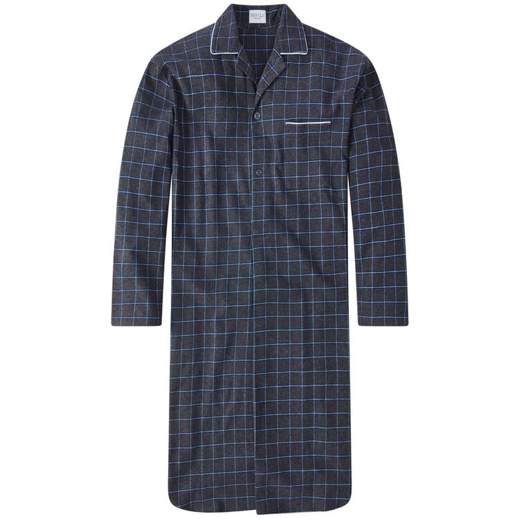 Camicia da notte da uomo in flanella, Grigio melange