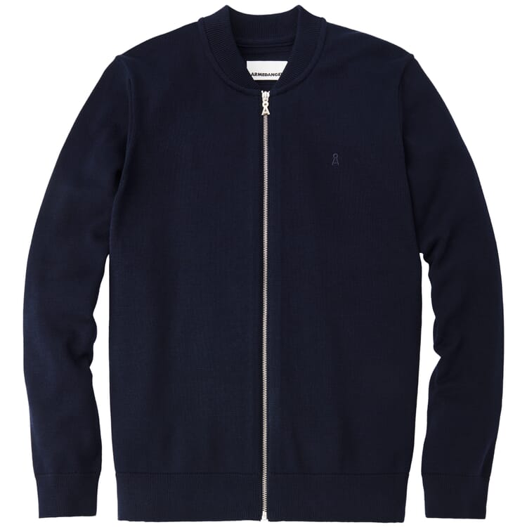 Men’s Cardigan with Zipper, Navy