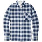 Camisa de franela a cuadros para hombre Azul-Natural