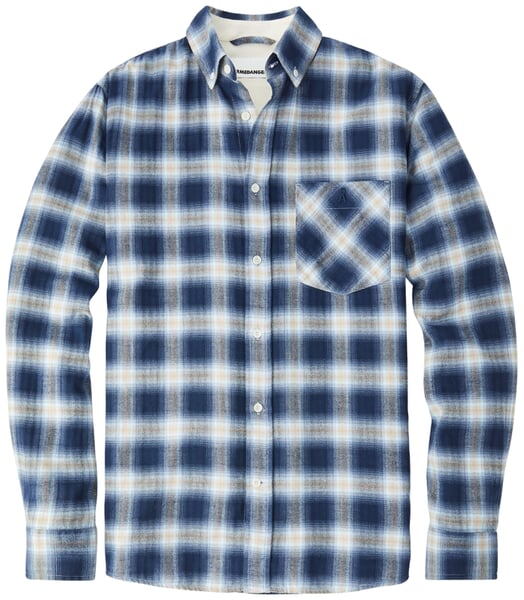 Chemise en flanelle à carreaux pour homme Bleu-Nature