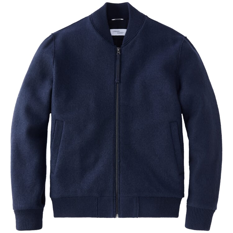 Herenblouson van wol, Blauw