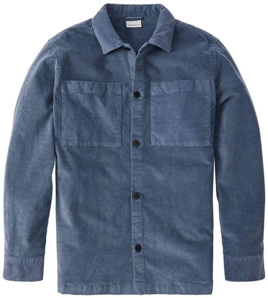 Herren-Overshirt Cord Mittelblau