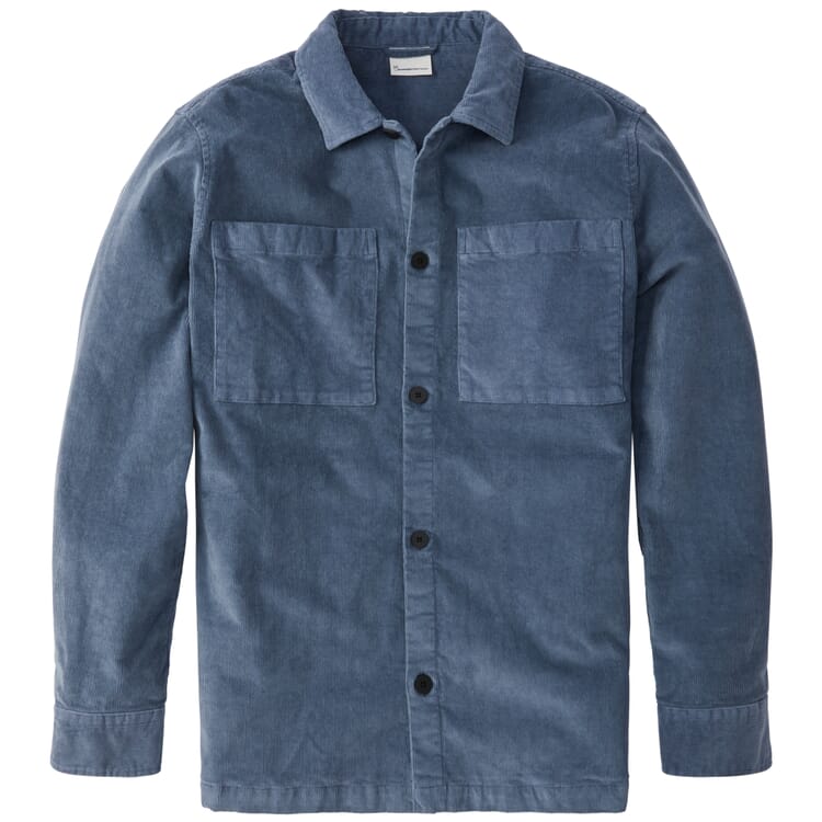 Herren-Overshirt Cord, Mittelblau