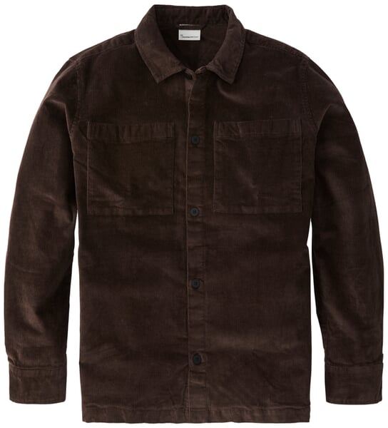Herren-Overshirt Cord Dunkelbraun