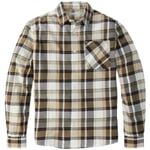 Flanellen herenoverhemd Bruin-naturel