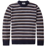 Herrenpullover Kaschmir-Wolle Braun-Blau