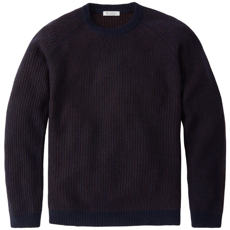 Maglione da uomo in lana e cashmere, Blu-marrone