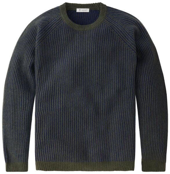 Herrenpullover Kaschmir-Wolle Grün-Blau