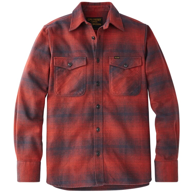 Camisa de franela de hombre a cuadros de 1943, Rojo