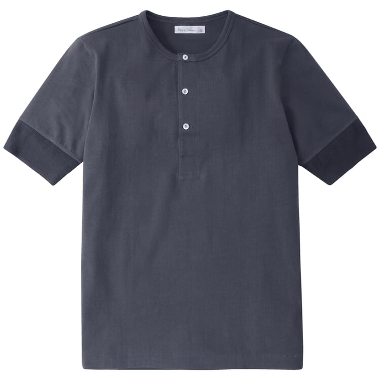 Maglietta Henley da uomo 2M07, Blu-grigio