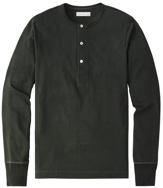 Herren-Henley-Langarmshirt 2M06 Dunkelgrün
