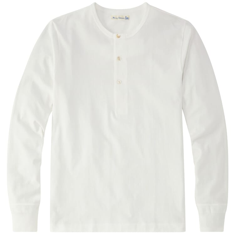 Maglietta Henley da uomo a maniche lunghe 2M06, Bianco