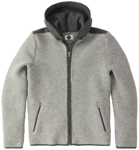 Chaleco de punto con capucha para hombre Gris