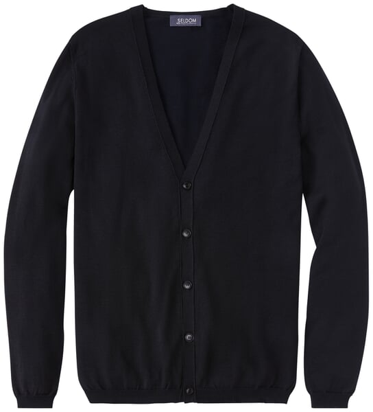 Herren-Strickjacke geknöpft Schwarzblau