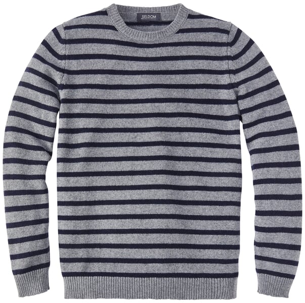 Pull-over rayé pour homme Gris-bleu marine