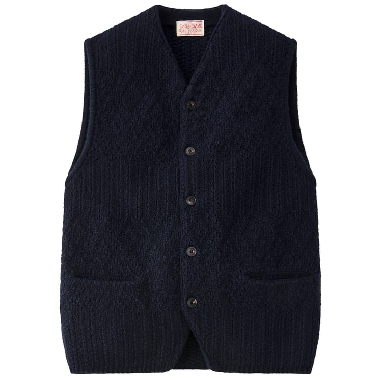 Gilet en maille pour homme, Bleu foncé