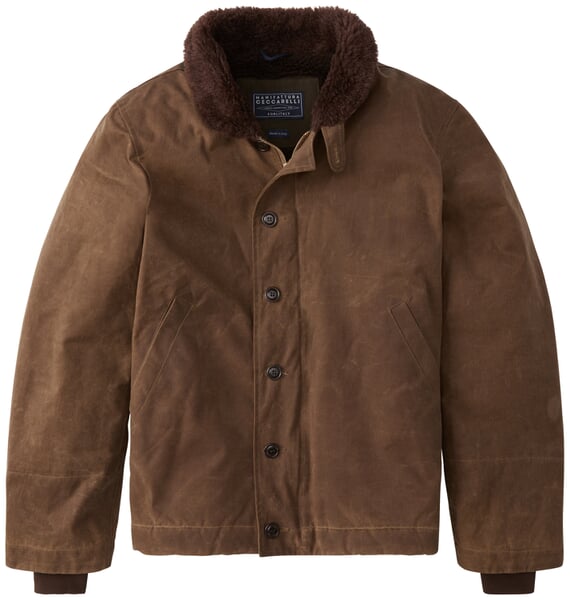 Herrenjacke gewachst Cognac
