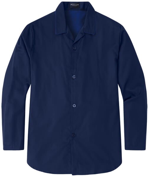 Herrenpyjama Baumwollsatin Blau