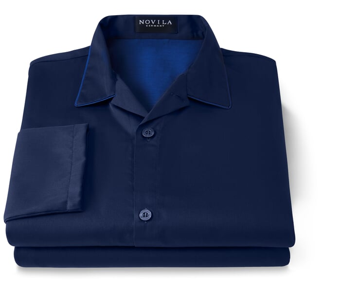 Herrenpyjama Baumwollsatin Blau