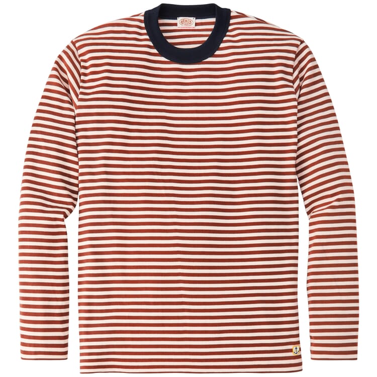 Herren-Ringel-T-Shirt, Offwhite-Rot