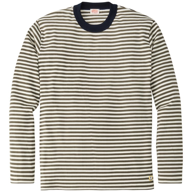 T-shirt rayé pour homme, Blanc cassé-olive