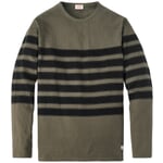Camiseta de manga larga para hombre Oliva-Negro