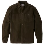 Chemise pour homme en moleskine Marron-olive