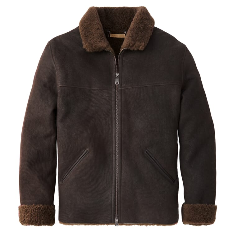 Men's Lambskin Jacket, Dark brown