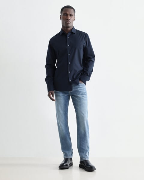 Herrenhemd Popeline Navy, Fertigungssprozess