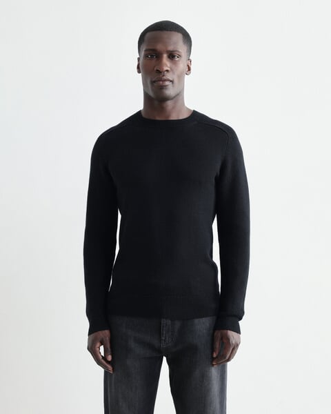 Pull raglan pour homme Noir, procédé de fabrication