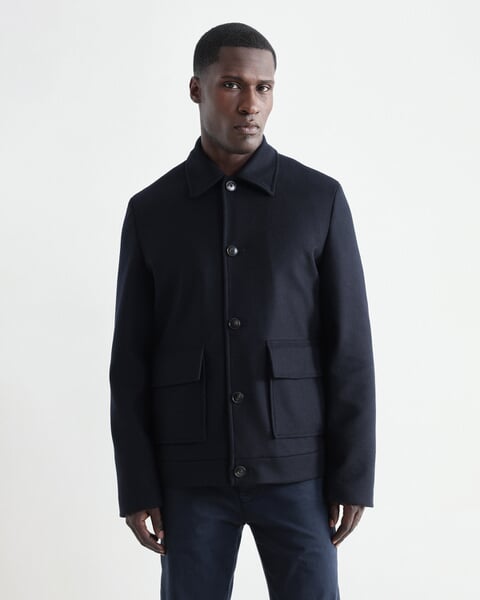Men's Caban Jacket Navy, presented on a model