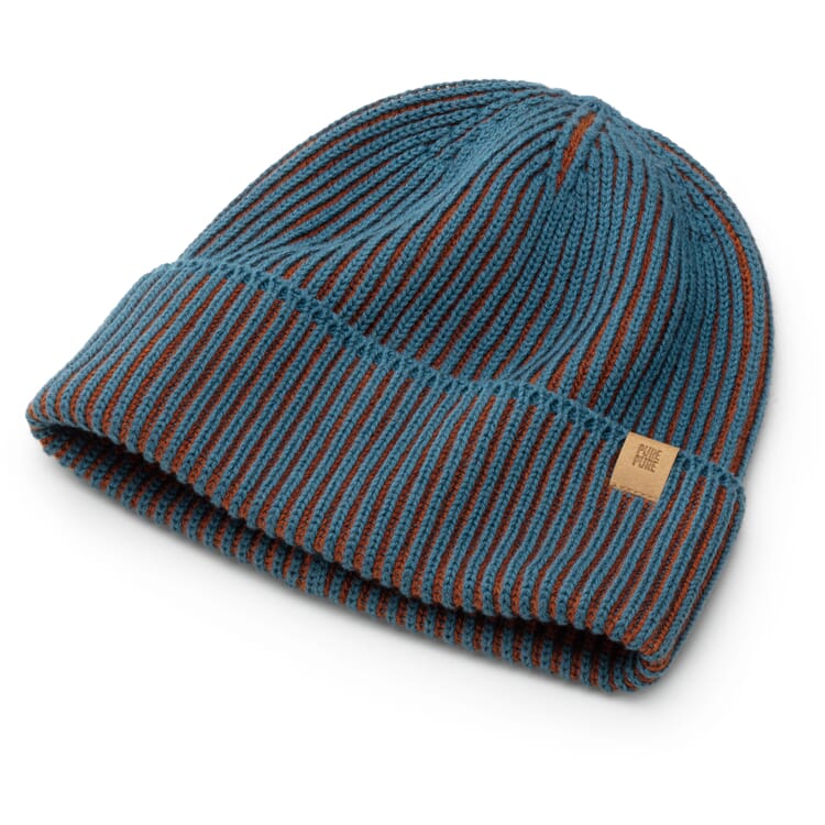 Cappellino per bambini a maglia a coste bicolore, Marine