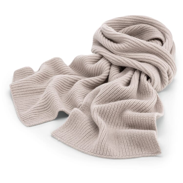 Sciarpa lavorata a maglia in lana merino e cashmere, Naturale