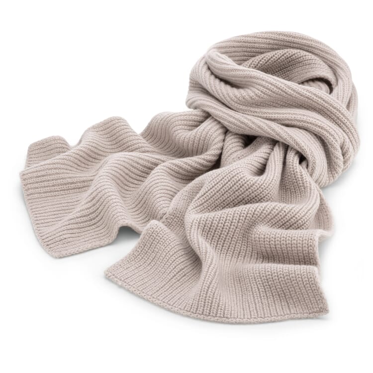 Merino-Cashmere Knitted Scarf, Natural