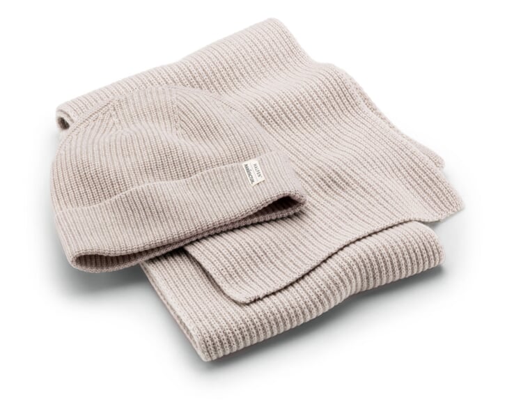 Merino-Cashmere Knit Hat Natural