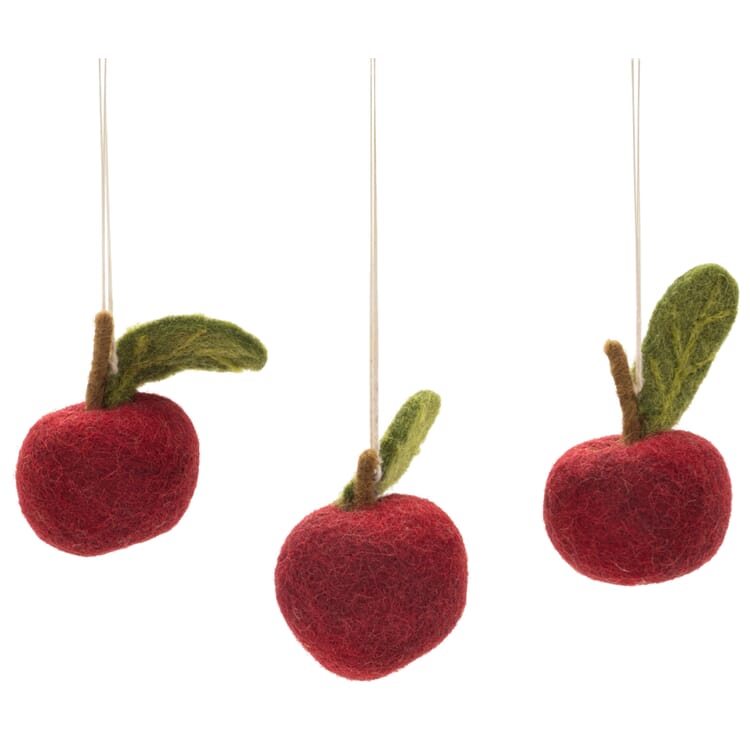 Mele in feltro rosso