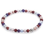 Murano Glass Necklace, Blue-Rosé-Wine Red