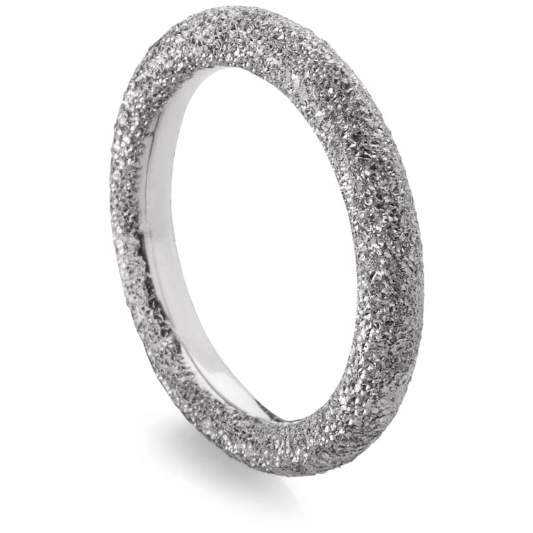 Anello con finitura diamantata, Argento