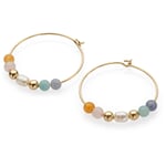 Orecchini pendenti con perle, multicolori