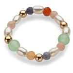 Multicolor Pearl Ring Gold 52